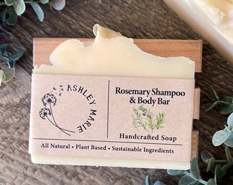 Rosmarin Shampoo Bar - Natürliche Seifen Bar für Frauen - Rosmarin Seife Bar - Kokosöl Seife - Palmfreie Seife - Parabenfreie Körperwäsche