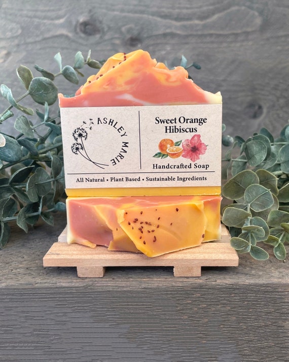 Sweet Orange Hibiscus - Citrus Soap Bar - Hibiscus Soap Bar  - Natural Soap Bar - Soap for Sensitive Skin - Tropical Soap - Handmade Soap