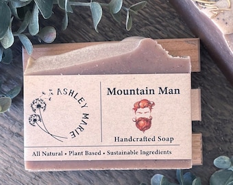 Men's Soap Bar - Mountain Man Soap - Men's Shampoo Bar - Manly Soap - Gift for Him - Cedarwood Soap for Men - Patchouli Soap for Him