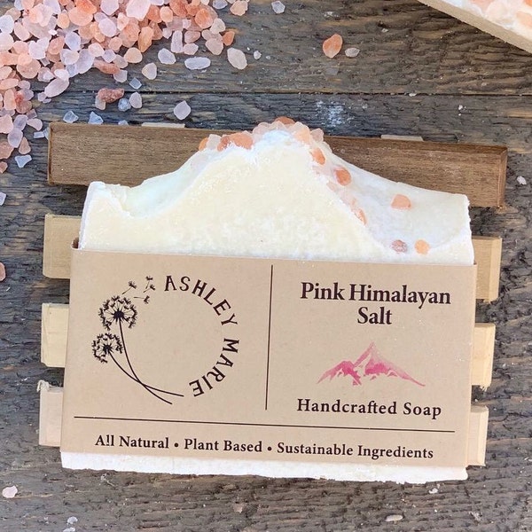 Pink Himalayan Salt Soap - Eucalyptus Soap - Sea Salt Soap - Exfoliating Soap Scrub - All Natural Soap Facial Cleanser - Palm Free Soap