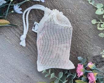 Soap Saver Pouch - 100% Cotton Exfoliating Soap Bag - Zero Waste, Plastic-Free, Compostable - Extend Soap Life - Eco-Friendly Bath Accessory