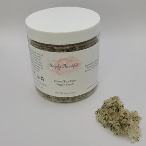 Green Tea Face Sugar Scrub Oil Free image 1