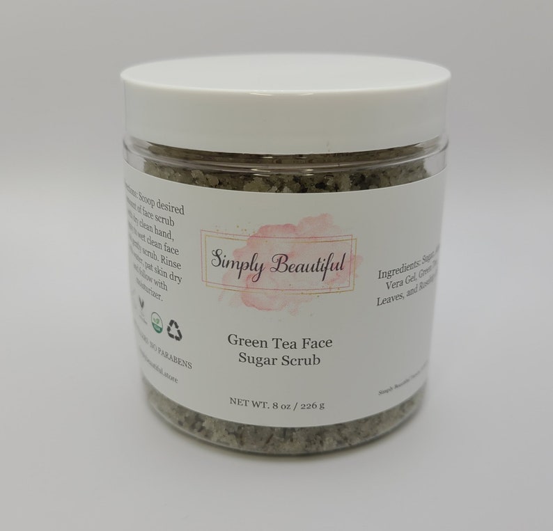 Green Tea Face Sugar Scrub Oil Free image 2