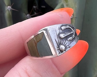 Landscape Jasper Saguaro Ring 8.25