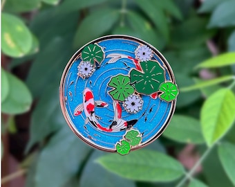 Spinning Koi Pond Enamel pin