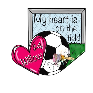 TEMPLATE: digital template, door hanger, soccer, soccer field, sports, team, heart