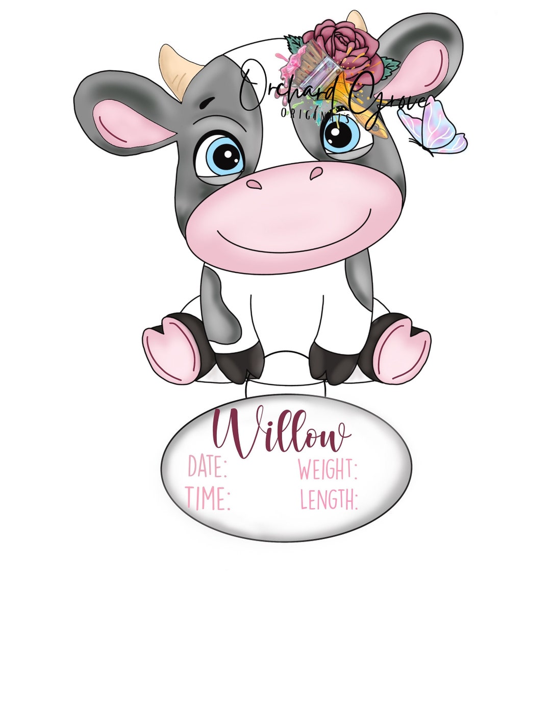 TEMPLATE: Digital Door Hanger Template, Door Hanger, Baby Announcement ...