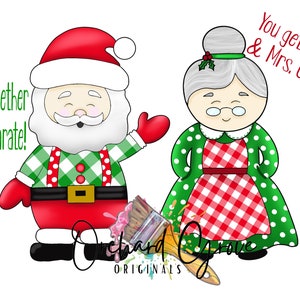 TEMPLATE: Santa, Mrs. Clause, door hanger, digital template
