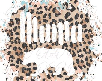 FILE PNG, mamma orso, camicia mamma orso, stampa ghepardo, png mamma orso