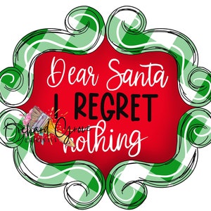 TEMPLATE: digital template, door hanger, regret, Santa, Christmas