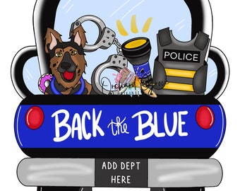 TEMPLATE: digital template, door hanger, back the blue, police, cop, truck door hanger