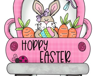 TEMPLATE: Digital template, door hanger, Easter, Easter Truck, Easter Bunny, Truck door hanger