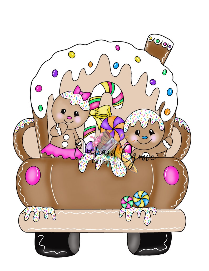 TEMPLATE Digital Template, Door Hanger, Gingerbread, Truck Door Hanger