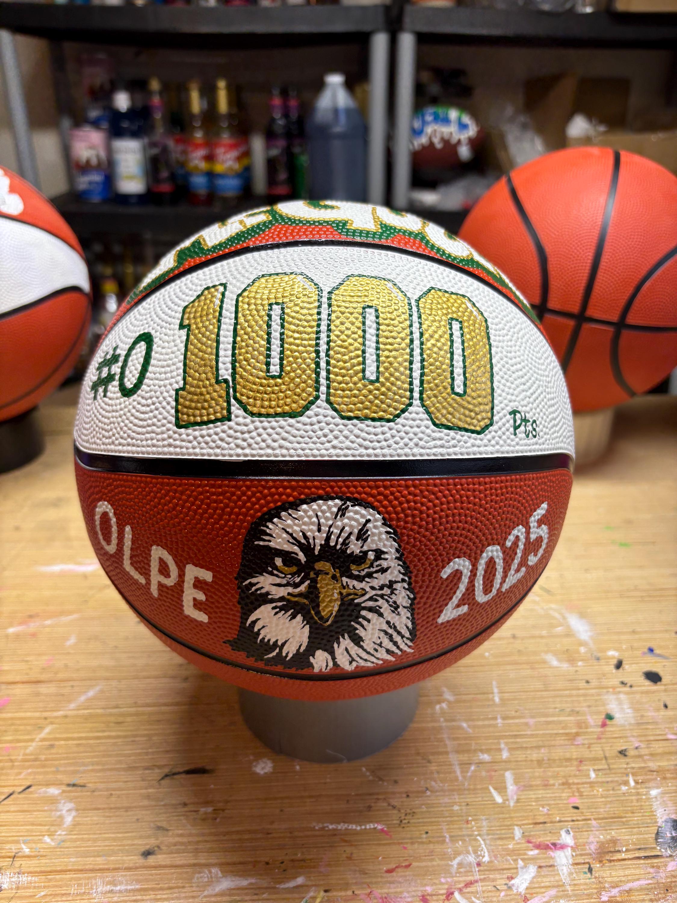 LOGO/DETAILED 1000 Points- Senior-painted Sports Ball-logo-basketball ...