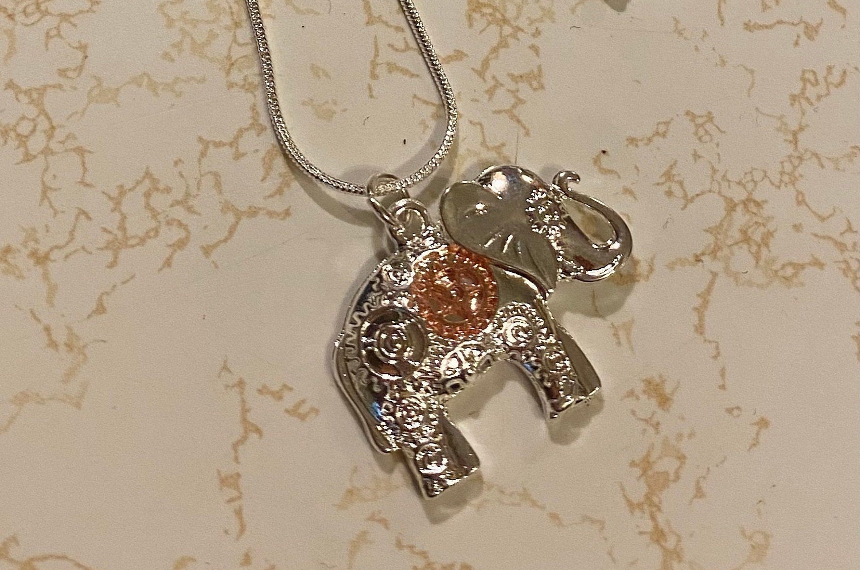 Ciondolo A Forma Di Elefante In Argento Sterling 925 Massiccio – Portafortuna Artigianale Per Amanti Degli Animali E Gioielli Boho – Collana Con - Foto 6