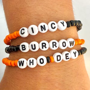 Cincinnati Bengals Bracelets, Joe Burrow Bracelet, Bengals fan gift, Cincy Pride, Bengals Tailgate Jewelry