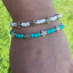 Sea Turtle Bracelet, Turtle anklet, Beachwear Jewelry, Ocean Lovers, Vacation
