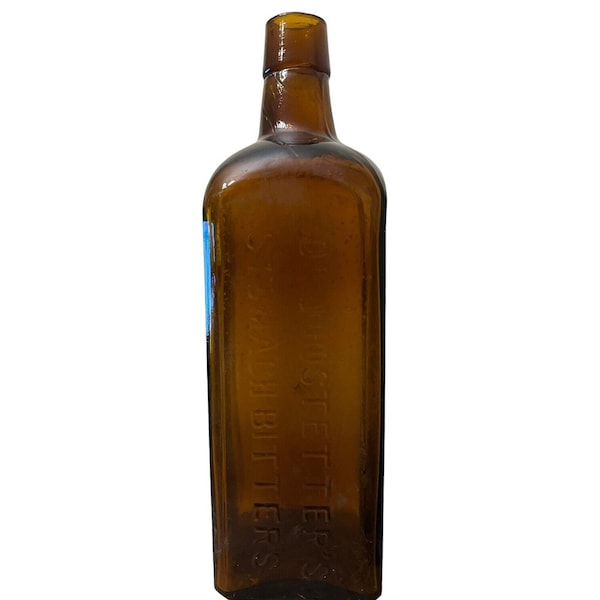Dr J Hostetters Stomach Bitters Bottle  9 1/4" Tall Amber S McKee & Co Antique