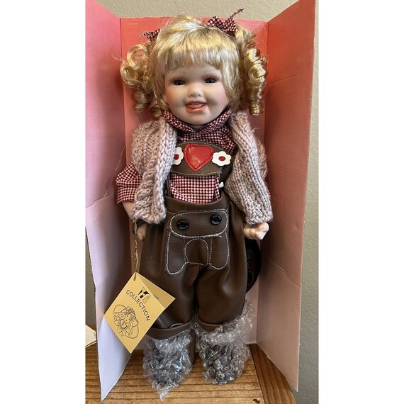 RF COLLECTION German Girl Porcelain Doll GERMANY Smiling Curly Etsy