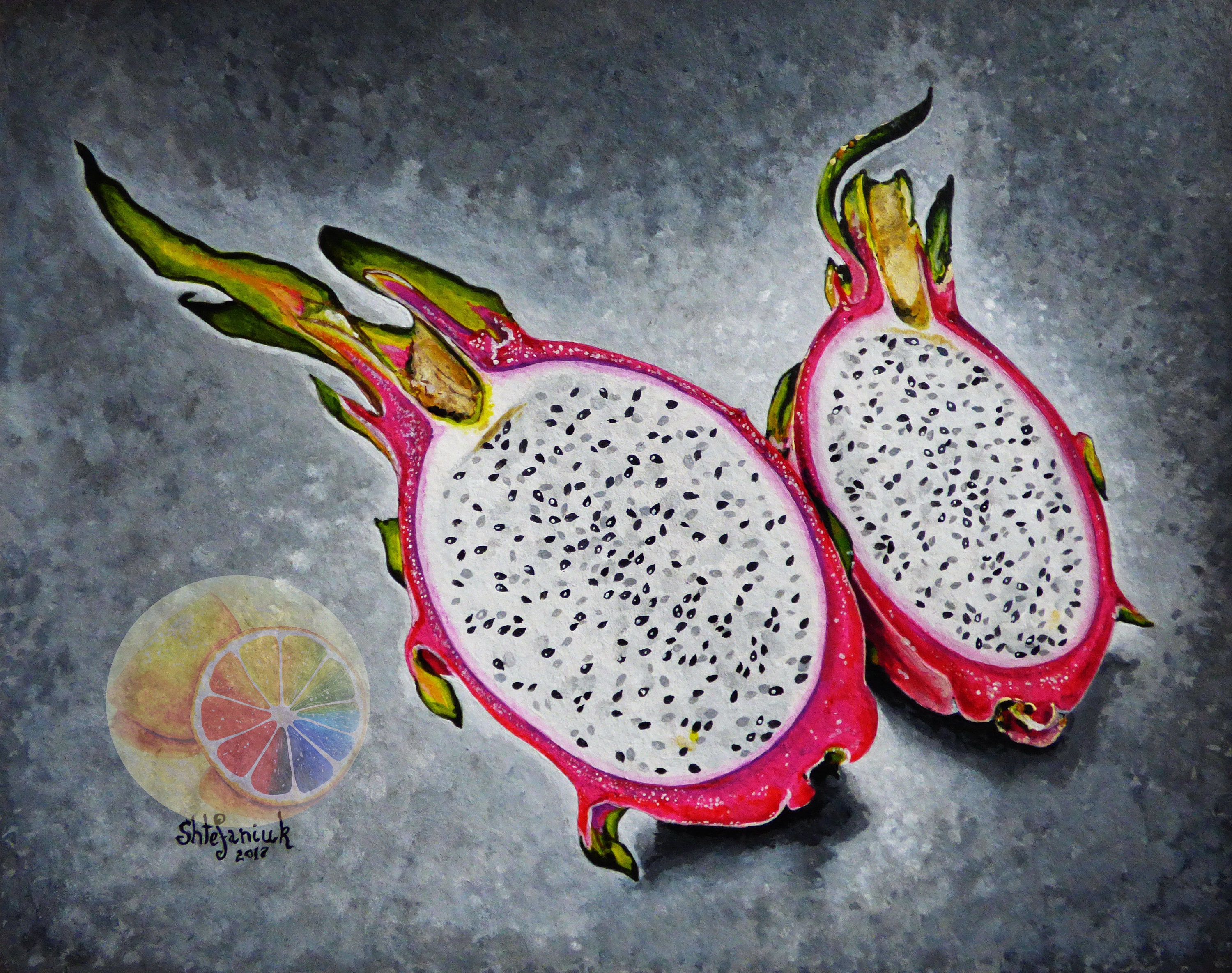 Drachen-Frucht-Malerei exotische Obst Pitaya Pitahaya 8 | Etsy