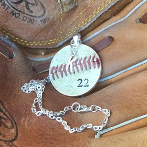 Genuine Baseball Jewelry,Genuine Baseball Necklace, Baseball Team Gifts, Kids Baseball Necklace, Personalized Baseball Necklace and Jewelry, image 2