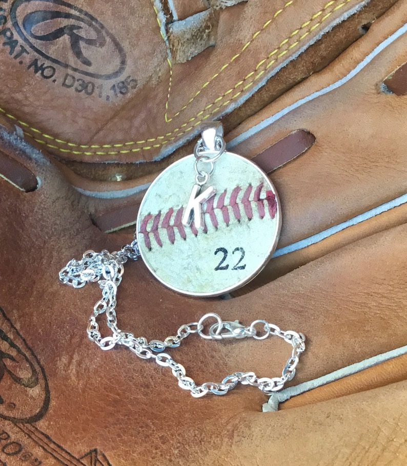 Genuine Baseball Jewelry,Genuine Baseball Necklace, Baseball Team Gifts, Kids Baseball Necklace, Personalized Baseball Necklace and Jewelry, image 2