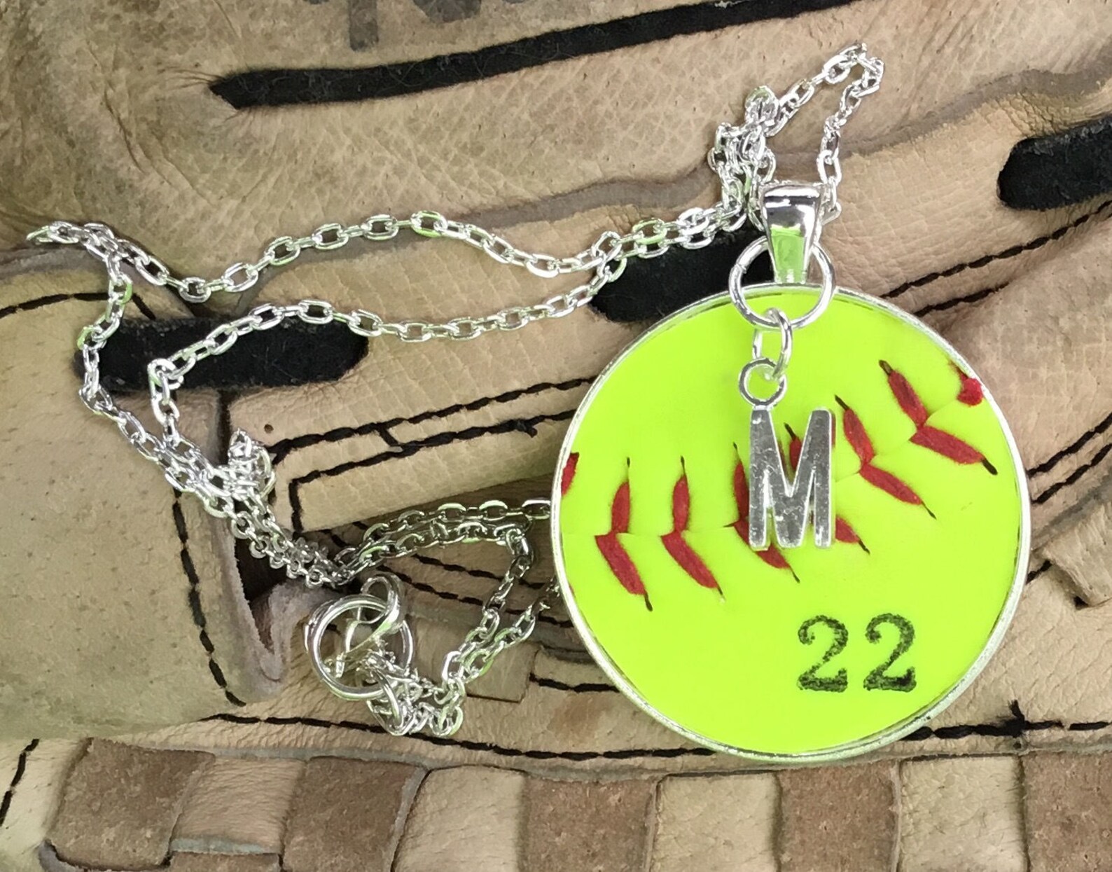 Softball Necklace Softball Jewelry Personalized Softball Etsy