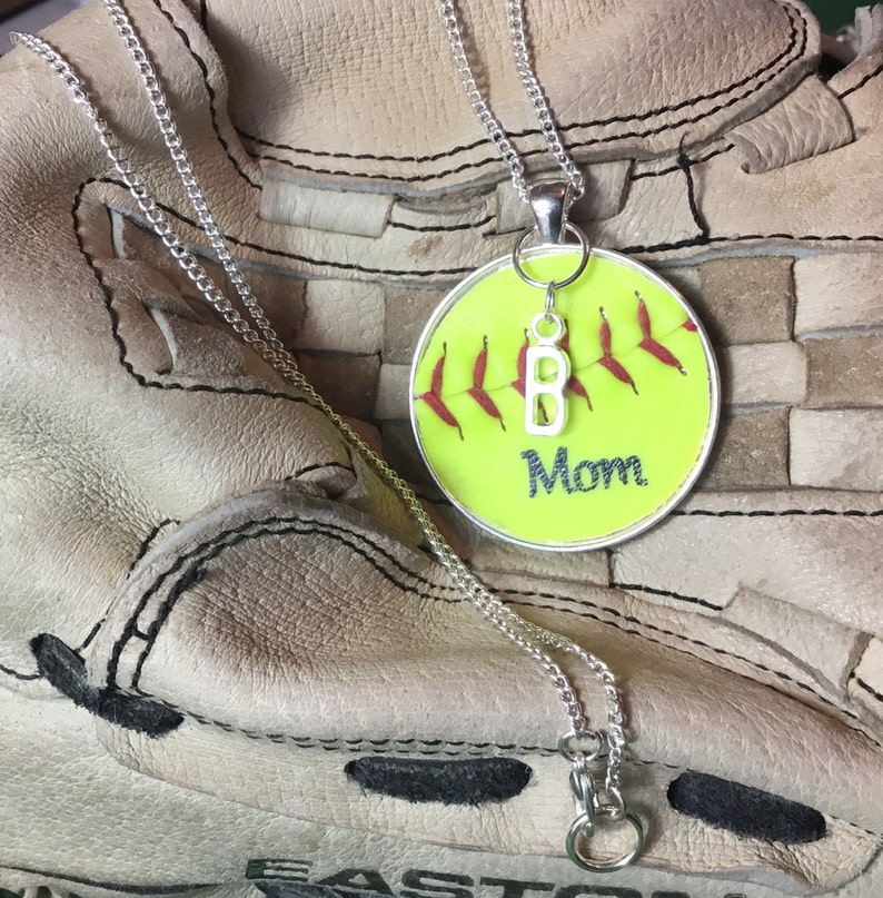 Softball Mom Jewelry, Softball Mom Necklace, Softball Team Gifts, Personalized Softball Jewelry, Personalized Mom Softball Necklace image 4