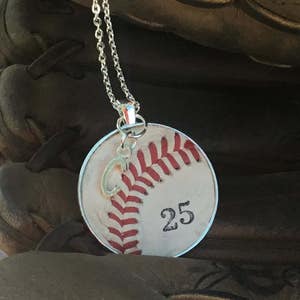Genuine Baseball Jewelry,Genuine Baseball Necklace, Baseball Team Gifts, Kids Baseball Necklace, Personalized Baseball Necklace and Jewelry, image 3