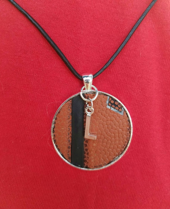 Basketball Necklace, Personalized Basketball Jewelry, Basketball Team Gifts, Kids Basketball Team Gifts, Basketball Necklace w Leather Cord