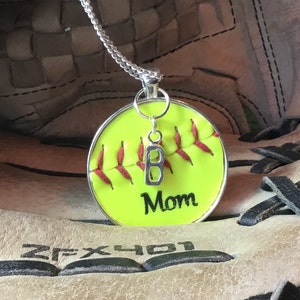 Softball Mom Jewelry, Softball Mom Necklace, Softball Team Gifts, Personalized Softball Jewelry, Personalized Mom Softball Necklace image 1