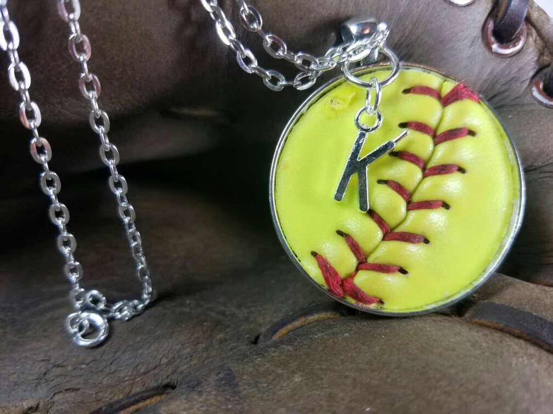 Softball Necklace Softball Jewelry Personalized Softball Etsy