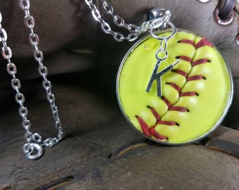 Kids & Adult Real Softball Necklace, Kids Real Softball Jewelry, Kids Personalized Softball Necklace, Softball Team Gifts,  Softball Jewelry