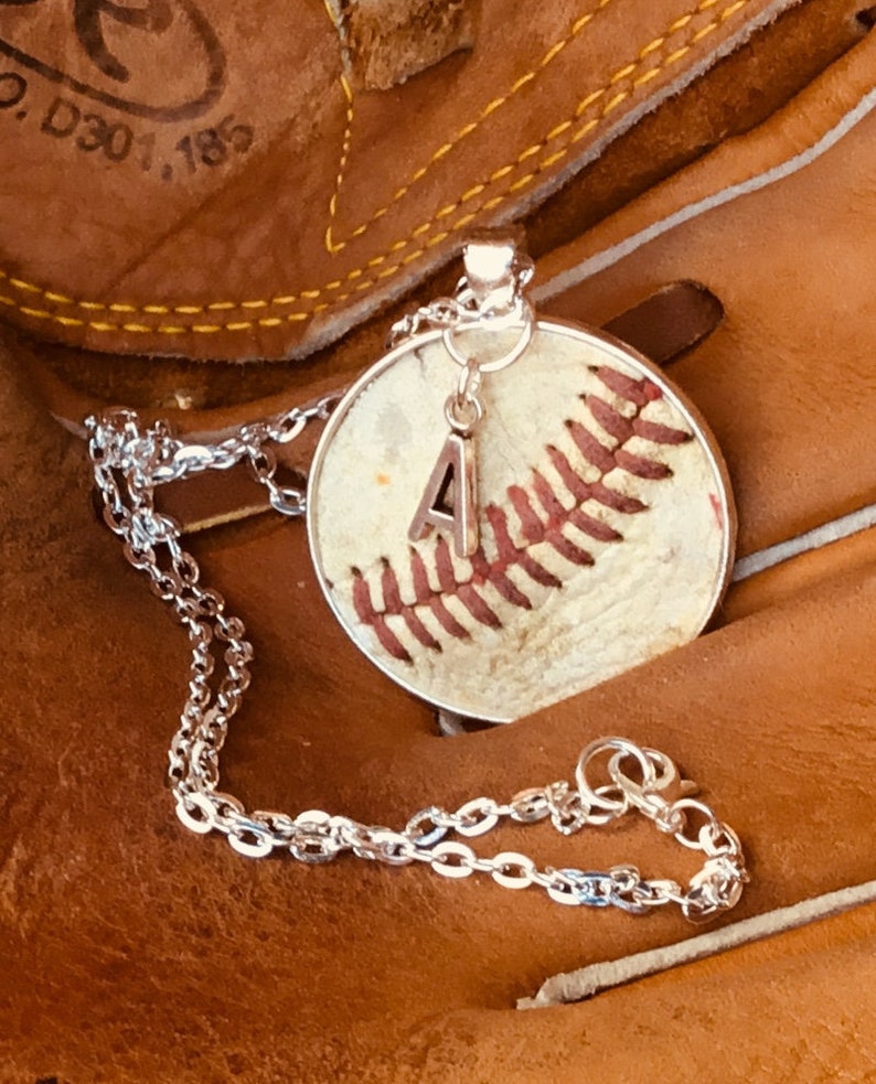 Genuine Baseball Jewelry,Genuine Baseball Necklace, Baseball Team Gifts, Kids Baseball Necklace, Personalized Baseball Necklace and Jewelry, image 1