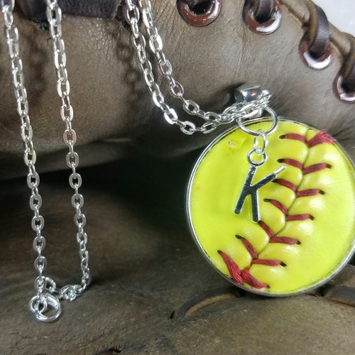 Softball Necklace Softball Jewelry Personalized Softball Etsy