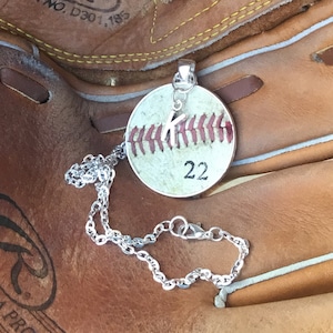 Genuine Baseball Jewelry,Genuine Baseball Necklace, Baseball Team Gifts, Kids Baseball Necklace, Personalized Baseball Necklace and Jewelry, image 4