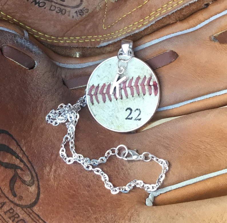 Genuine Baseball Jewelry,Genuine Baseball Necklace, Baseball Team Gifts, Kids Baseball Necklace, Personalized Baseball Necklace and Jewelry, image 4