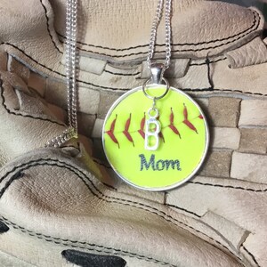 Softball Mom Jewelry, Softball Mom Necklace, Softball Team Gifts, Personalized Softball Jewelry, Personalized Mom Softball Necklace image 3