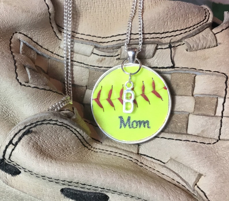 Softball Mom Jewelry, Softball Mom Necklace, Softball Team Gifts, Personalized Softball Jewelry, Personalized Mom Softball Necklace image 3