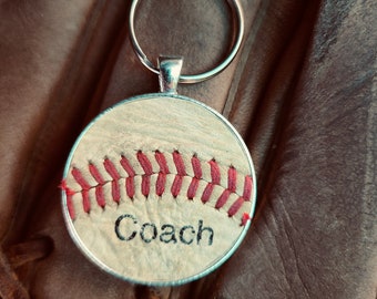 Véritable porte-clés « entraîneur » de baseball de la MLB, porte-clés « entraîneur » personnalisé, porte-clés de baseball personnalisé, cadeaux pour l'équipe de baseball, porte-clés de baseball