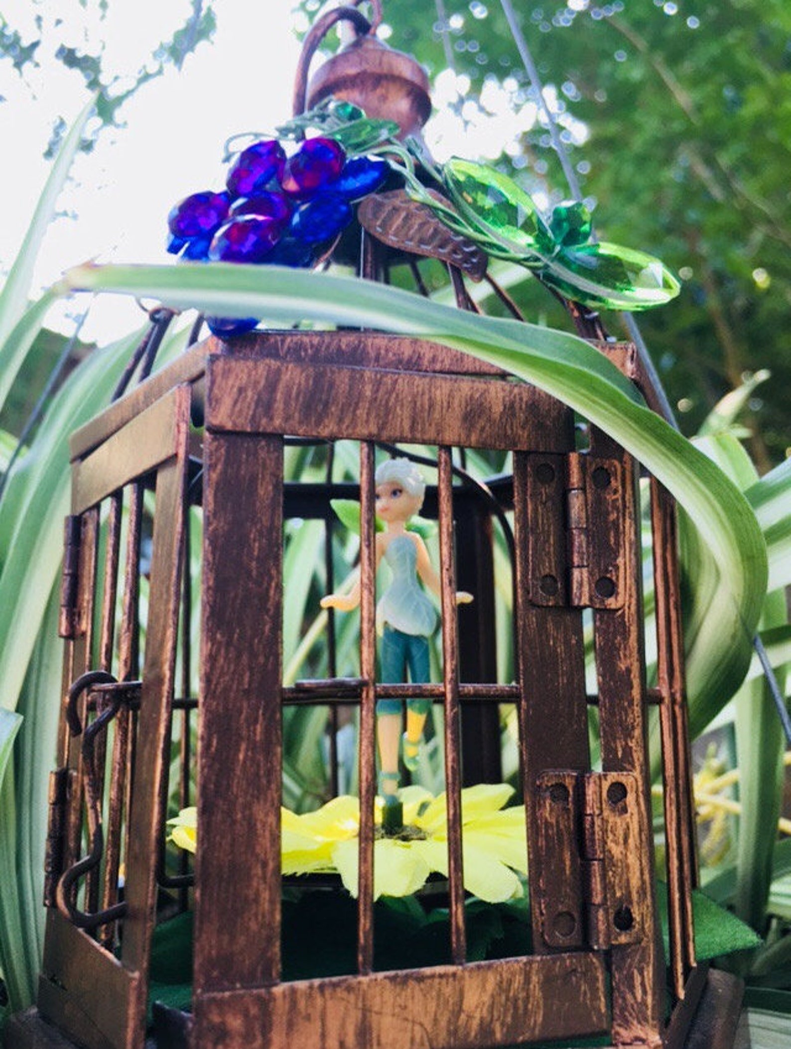 Fairies are Free fairy cage fairy home assemblage Etsy
