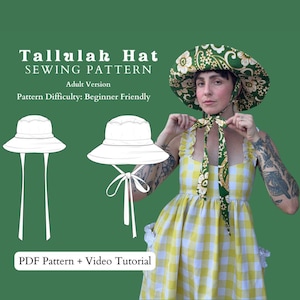 Wide Brim Sun Hat Sewing Pattern: Adjustable, Reversible (PDF Download)