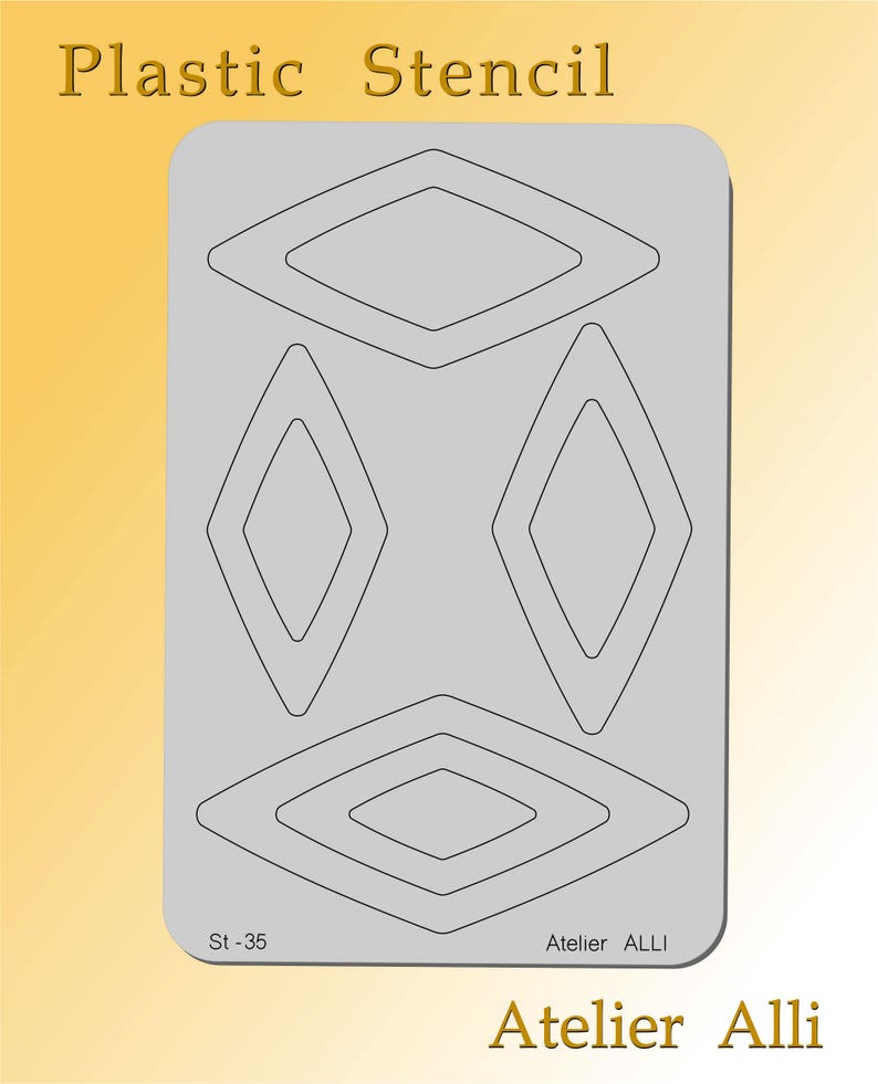 Plastic Template With Cutouts Shapes No 35 Etsy