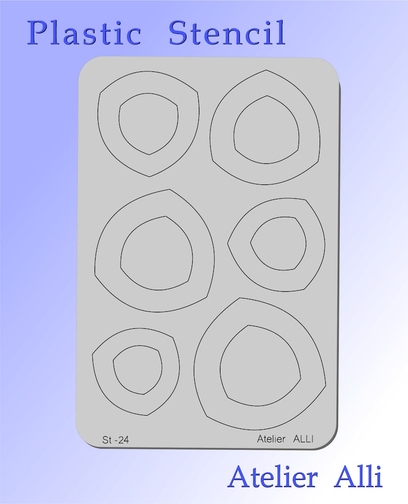 Plastic Template With Cutouts Shapes No 24 Etsy Plastic Template With Cutouts Shapes No 24 Etsy