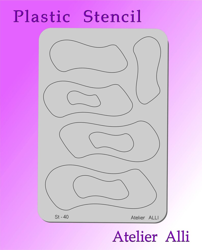 Plastic template with cutouts shapes No 40 Etsy