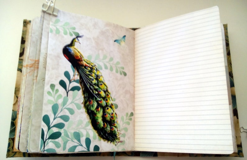 Writers Journal Diary Peacock Junk Journal Junk Journal Handmade Junk Journal