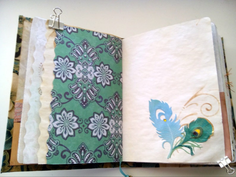 Writers Journal Diary Peacock Junk Journal Junk Journal Handmade Junk Journal