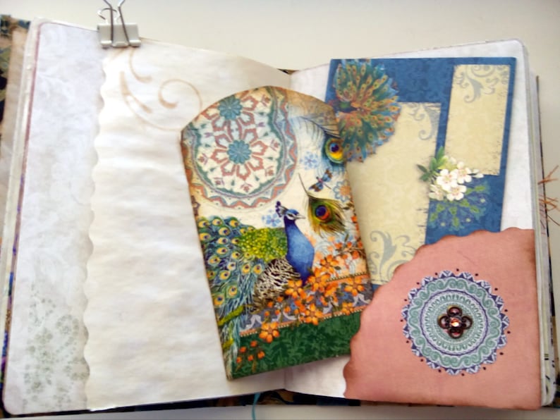 Writers Journal Diary Peacock Junk Journal Junk Journal Handmade Junk Journal