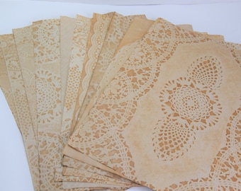 Coffee Stained Lace Paper