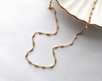 Gold Filled Chain Necklace, Gold Bead Necklace,  Layering Chain Necklace, Gold Dainty Necklace, Dainty Chain Necklace, Gift for Her